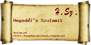 Hegedűs Szulamit névjegykártya